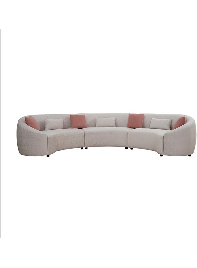 Zayn comforts Modern 5-Seater Semi-Circular Fabric Sofa â€“ Curved Luxury Sectional Sofa for Living Room Comfort - Image 3