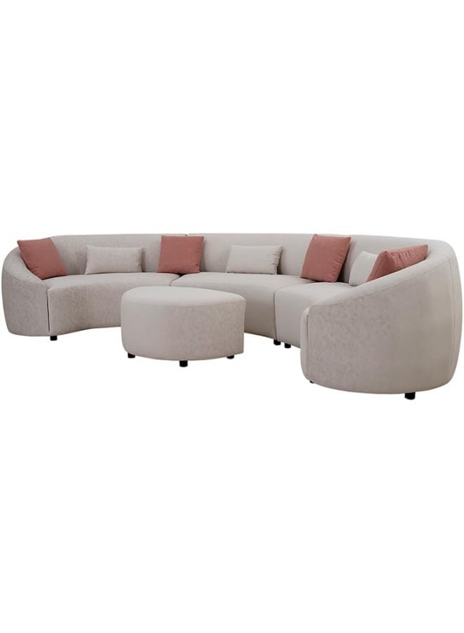 Zayn comforts Modern 5-Seater Semi-Circular Fabric Sofa â€“ Curved Luxury Sectional Sofa for Living Room Comfort - Image 4