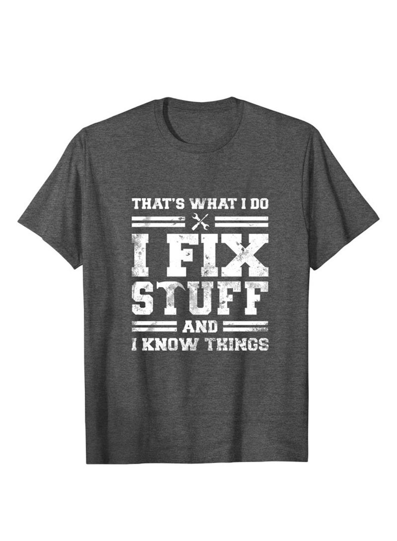 THAT'S WHAT I DO crew neck loose letter men's short-sleeved T-shirt