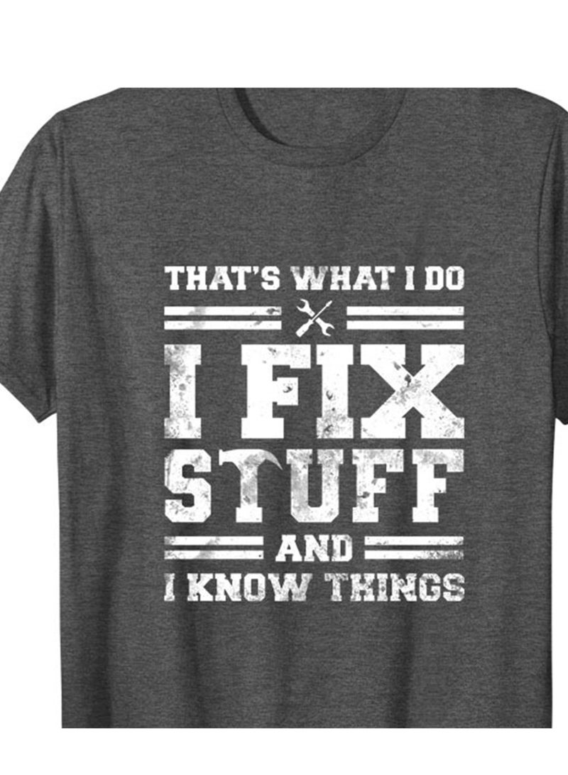 THAT'S WHAT I DO crew neck loose letter men's short-sleeved T-shirt