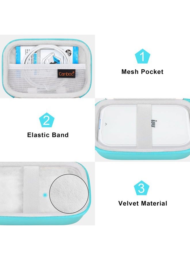 Canboc Hard Case for Canon Ivy 2 1 CLIQ+ CLIQ 2 CLIQ+2 Mini Photo Printer Mobile Wireless Bluetooth Instant Camera Printer, Mesh Bag fit Photo Paper Cable, Mint Green - Image 3