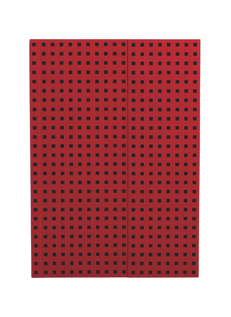 Paper-Oh - Quadro Red on Black B5 Unlined Wrap Closure 112 Pages 100gsm Notebook - Image 1