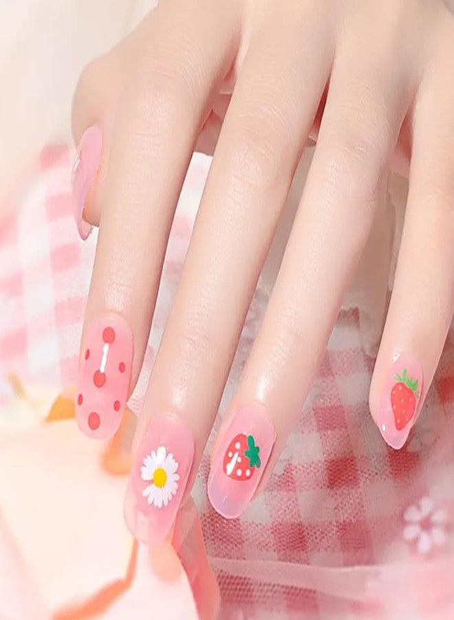 YYaaloa 5 Sheets Strawberry Nail Art Stickers Summer Fruit Strawberry Nail Decals Self Adhesive Red Heart Nails Transfer Sticker for Women Girls DIY Nail Salons (Strawberry) - Image 5