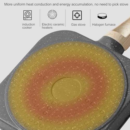 VDNSI Non Stick 3 Hole Fry Pan - Ceramic Frying Pan with Nonstick Coating - Kadai Fry Pan for Egg Cookware - Multi-Purpose Nonstick Cast Iron Frying Pan (1pcs) - Image 3