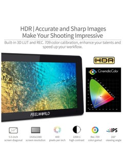 Feelworld F6 Plus 5.5 Inch Dslr Camera Field Touch Screen Monitor With Hdr 3D Lut Small Full Hd 1920X1080 Ips Video Peaking Focus Assist 4K Hdmi - pzsku/Z017C20BF80A160E317A8Z/45/_/1667495043/d2f0f754-f470-47c6-bb6b-044f93af0b71