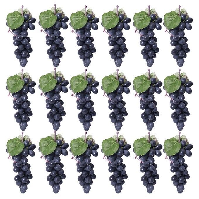 15 BUNCHES FAKE GRAPES RUBBER GRAPE BUNDLES FAKE FRUITS FOR HOME HOUSE KITCHEN PARTY WEDDING PHOTOGRAPHY DECOR BLACK