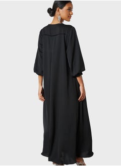 Coco Desert Sequins Embroidered Trim Abaya  - Image 2