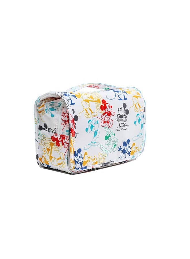 FINEX Toiletry Shower Bag with Handle and Hanging Hook Water Resistant for Travel Kit Skincare Cosmetic Makeup Tools Unisex, White (Colorful Mouses) - Image 1