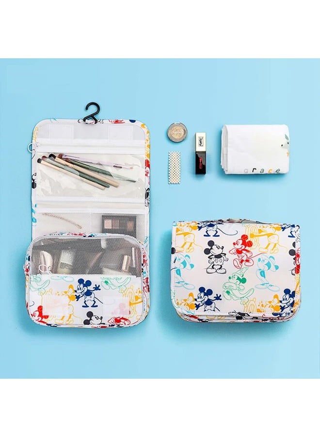 FINEX Toiletry Shower Bag with Handle and Hanging Hook Water Resistant for Travel Kit Skincare Cosmetic Makeup Tools Unisex, White (Colorful Mouses) - Image 2