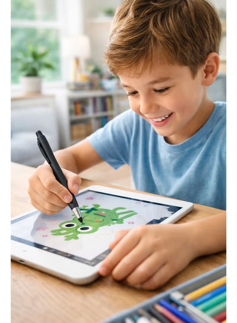 Stylus Pen for Tablets & Mobile Phones, Capacitive Touch Screen Pen with Textured Grip and Steel Clip, Matte Black - Image 5