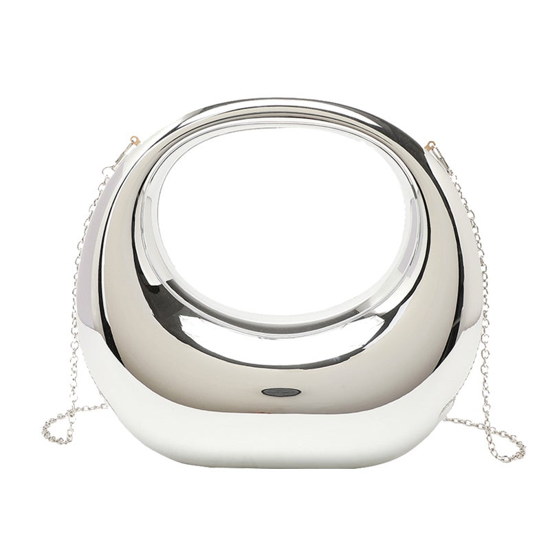 2023 New Moon Bag Women'S Evening Bag Sale Clutch Fashion Personalized Glossy Design Half Moon Bag - Image 2