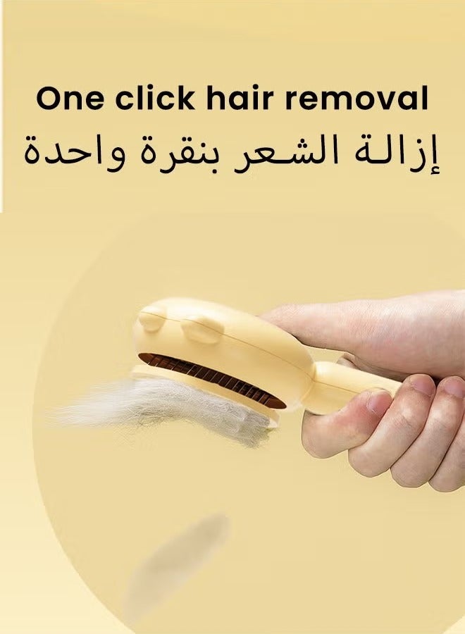 YANCI Cat Grooming Brush, Self Cleaning Slicker Brushes for Dogs and Cats Pet Grooming Brush for Pet Massage-Self Cleaning, Long and Short Hair, Ergonomic Handle  - Image 4