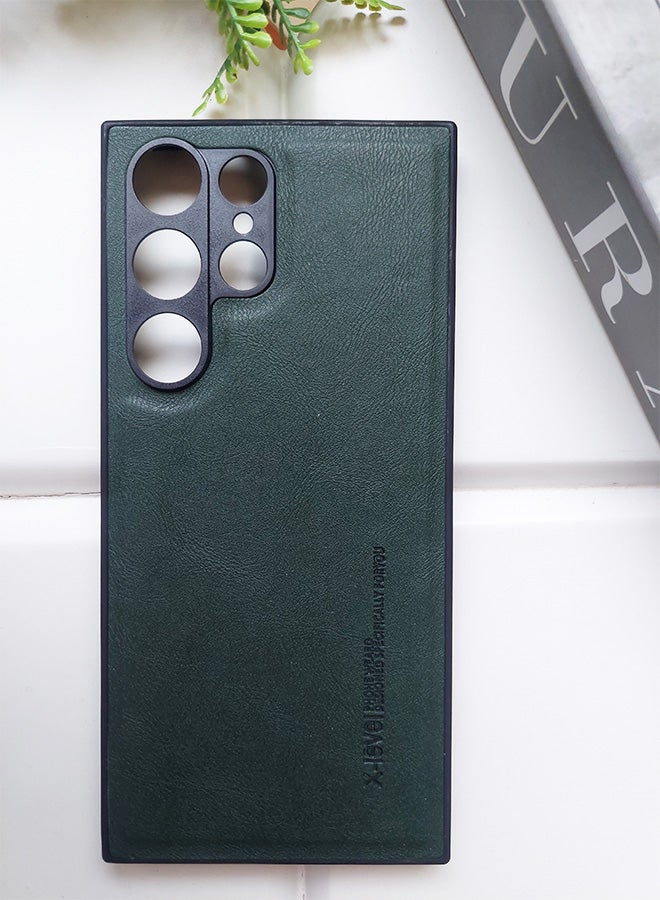 X-level Samsung Galaxy S23 Ultra Premium Slim Fit Leather Case – Sleek Design, Superior Protection, Smooth Touch - Dark Green - Image 2