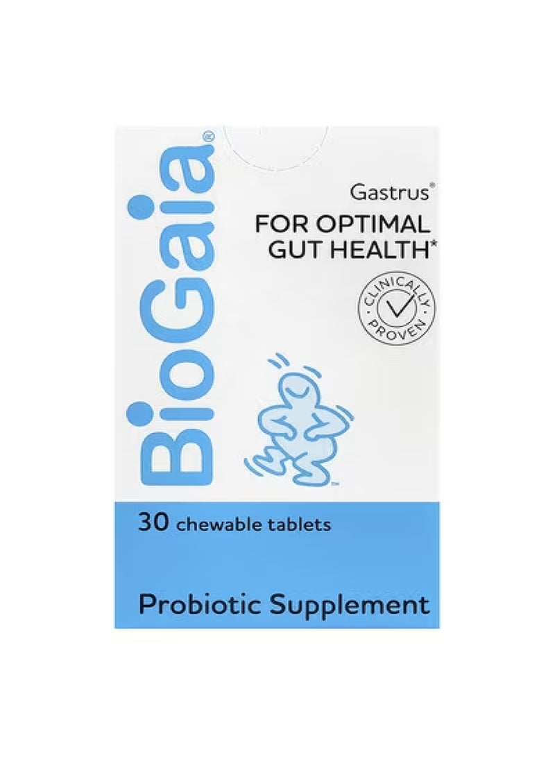 BioGaia Gastrus® For Optimal Gut Health, Mint and Mandarin, 30 Chewable Tablets - Image 1