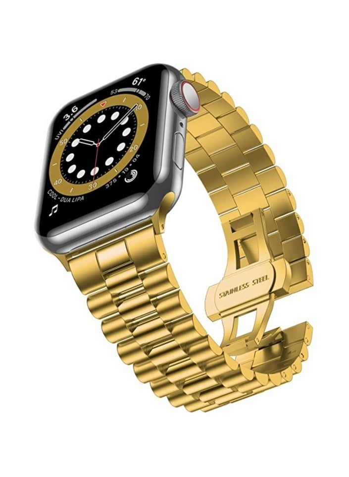 Replacement Band Compatible with Apple Watch 41mm Stainless Steel Solid Strap Metal Bracelet for Apple Watch Series 7/ - Image 1