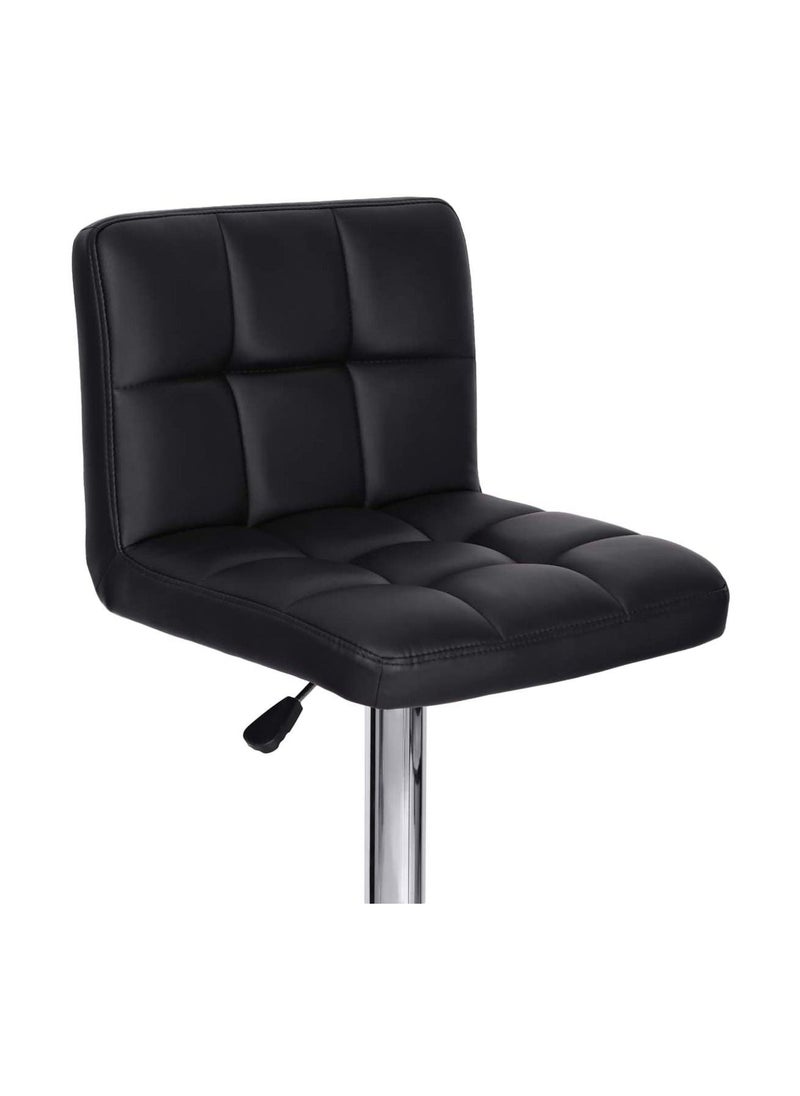 KARNAK Leather Bar Stool with Adjustable Height - Black  - Image 3