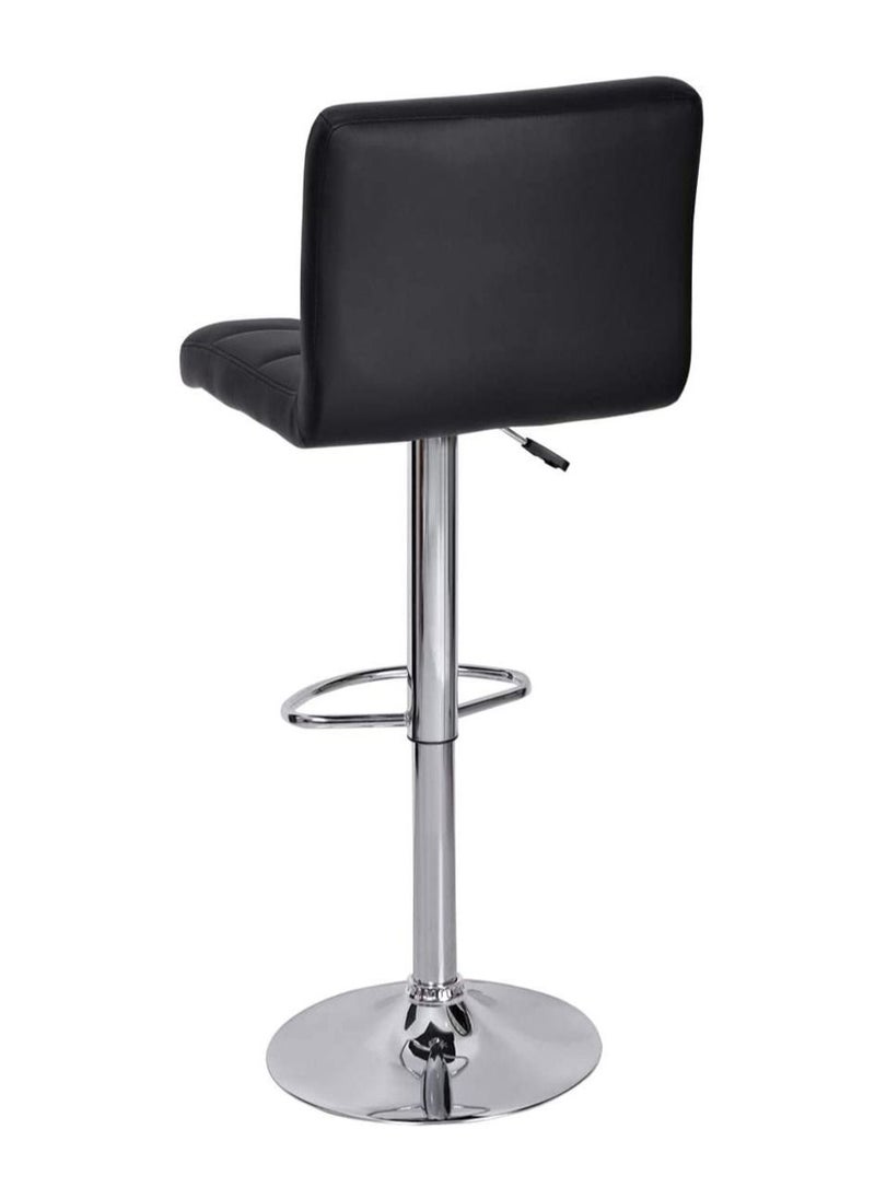 KARNAK Leather Bar Stool with Adjustable Height - Black  - Image 2