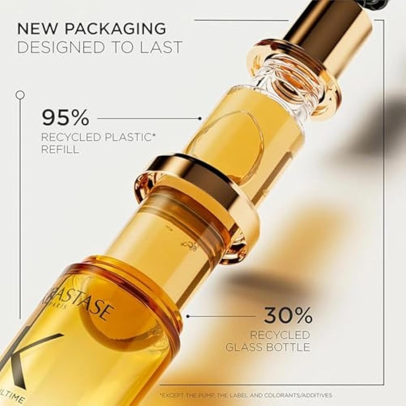 Kérastase | Elixir Ultime, L'Huile Originale Refill Hair Oil | Versatile Leave-In Oil to Smooth Frizz & Add Shine | For All Hair Types | 75ml - Image 3