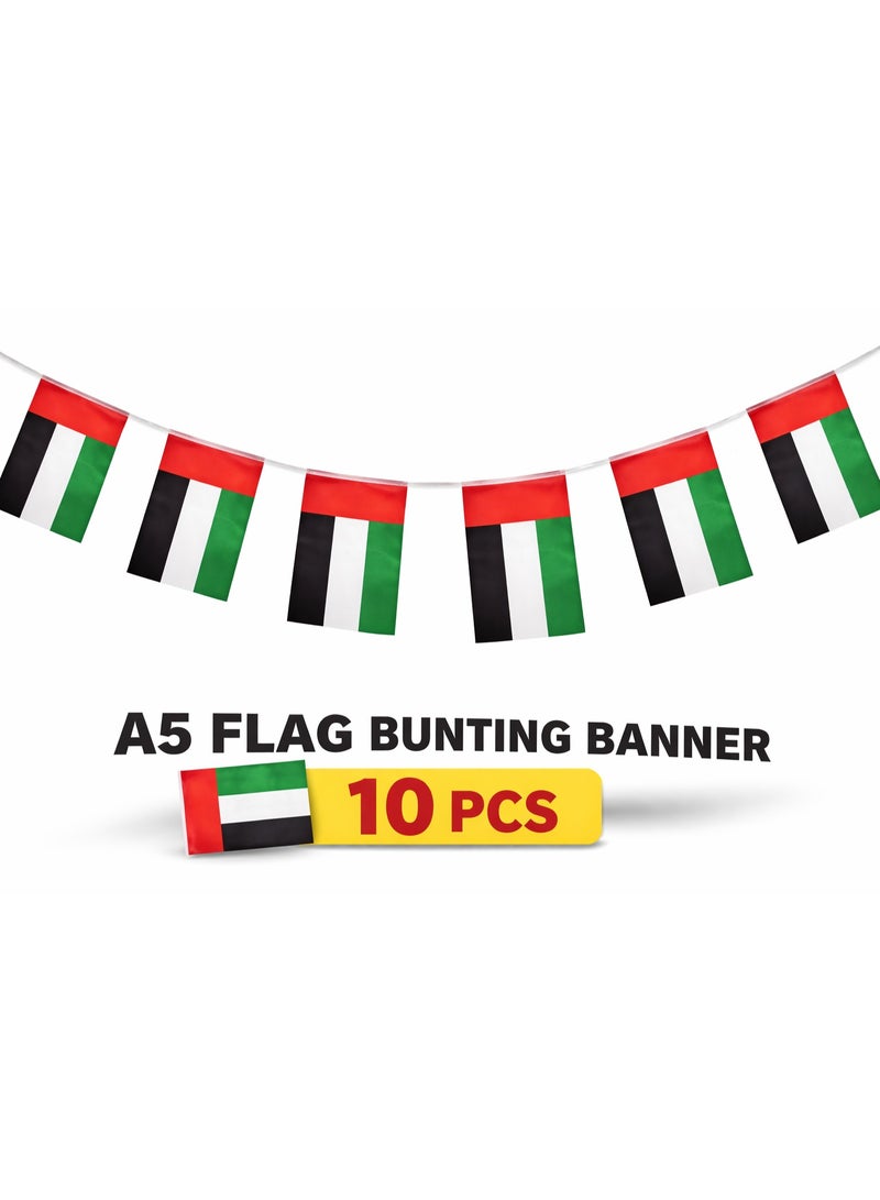 شريط أعلام الإمارات حجم A5 عدد 10 بطول 3 متر للزينة والاحتفالات باليوم الوطني - Image 3