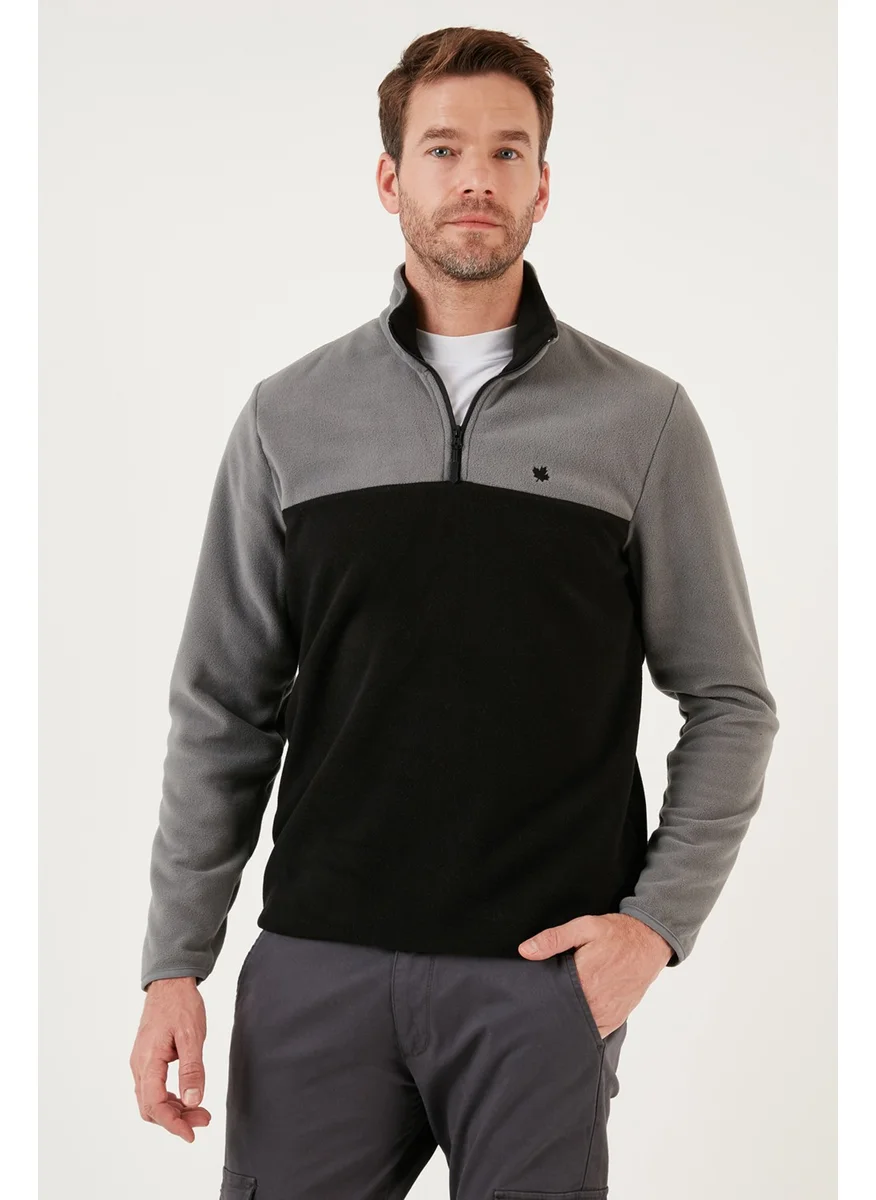 Buratti Regular Fit Zippered Stand Collar Winter Fleece Men's Fleece 5906016