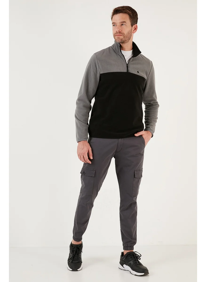 Buratti Regular Fit Zippered Stand Collar Winter Fleece Men's Fleece 5906016