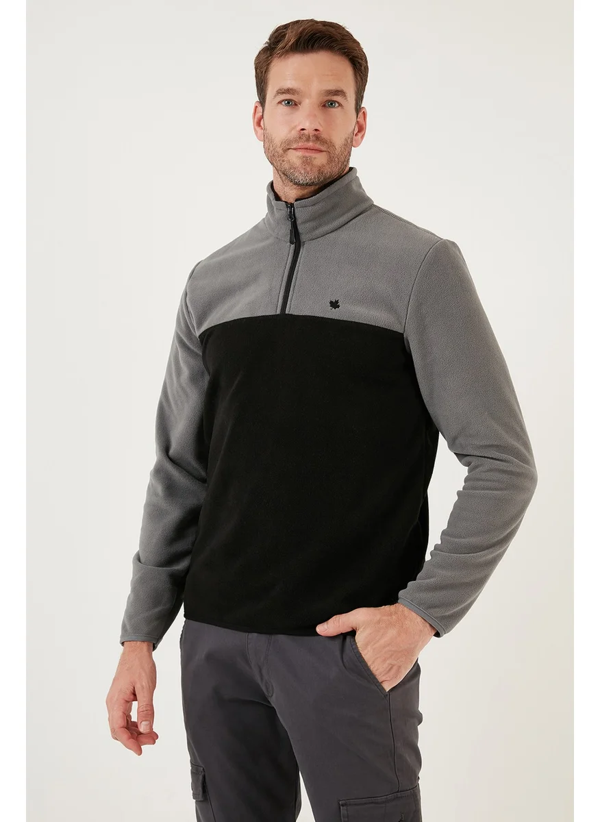 Buratti Regular Fit Zippered Stand Collar Winter Fleece Men's Fleece 5906016