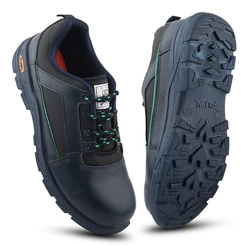 FUEL Armour-3-SD Synthetic & Treated Fabric Steel Toe Industrial Safety Shoes for Men with PVC Single Density Sole (Blue-11UK) - Image 1