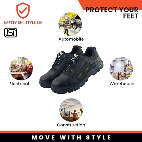 FUEL Armour-3-SD Synthetic & Treated Fabric Steel Toe Industrial Safety Shoes for Men with PVC Single Density Sole (Blue-11UK) - Image 4