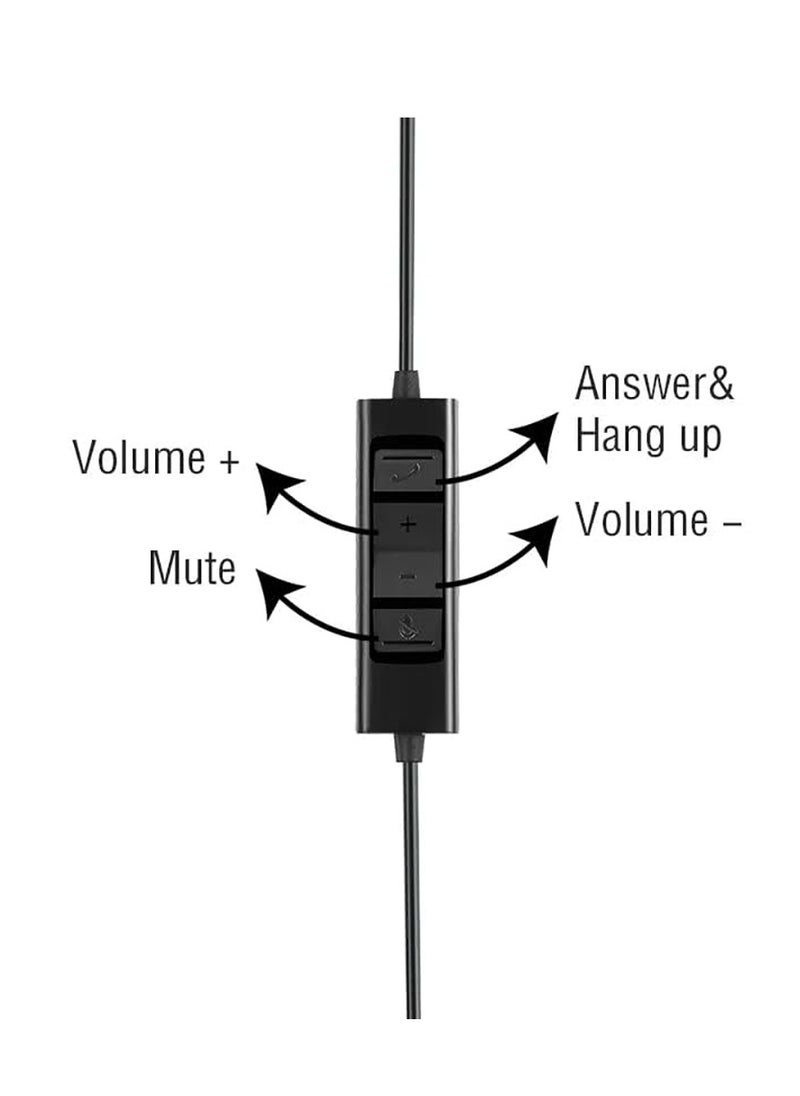 KASTWAVE - USB Single Ear Headset with Noise Cancelling Microphone, Adjustable Headband, and In-Line Audio Controls for PC Laptop Office Call Centre  Skype Zoom - Image 1