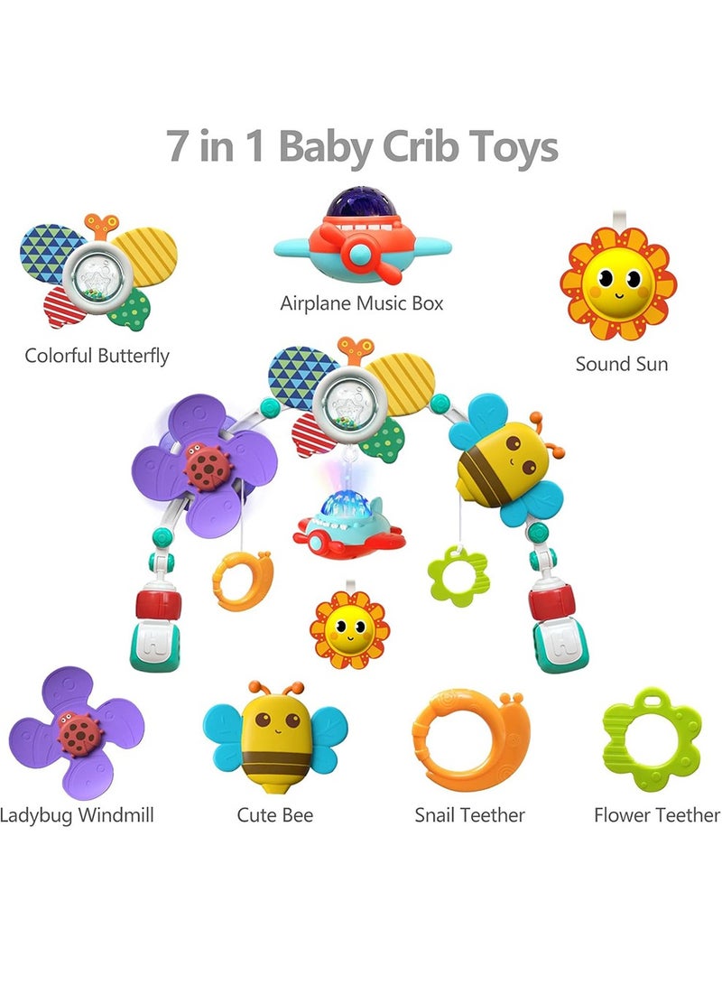 Arabest Musical Baby Stroller Arch Toys, Travel Car Seat Toys, Baby Play Arch Crib Accessory Toys, Mobile for Bassinet, Pram Activity Arch Bar Toys for Babies Infants  - Image 5