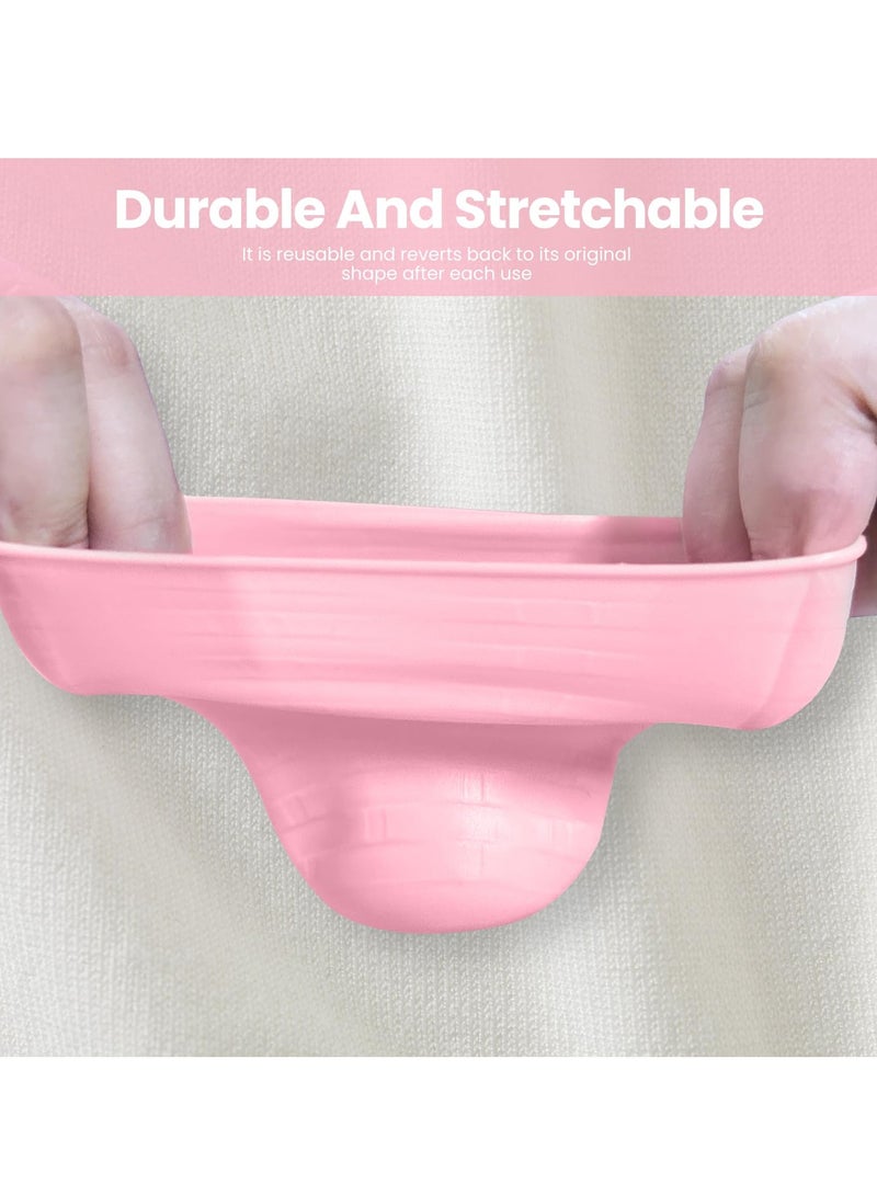SYOSI 8 PCS Elastic Sleeves for Leak Proofing Travel, Silicone Travel Bottle Covers, Reusable Silicone Toiletry Sleeves Leak Proof, Travel Size Toiletries Gadget for Women (Pink)  - Image 2