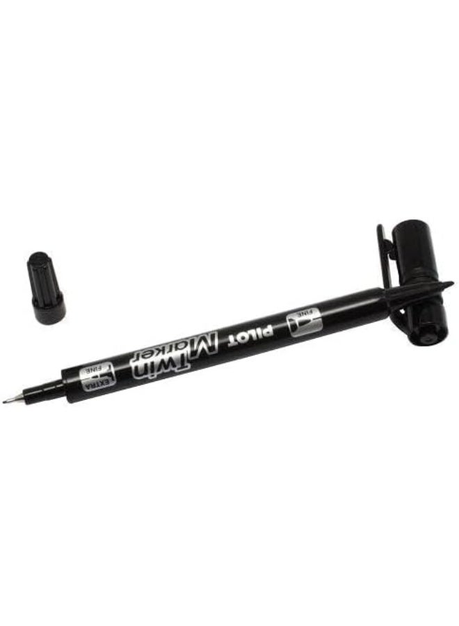 Pilot Twin Tip Permanent Marker Black Ink - Image 2