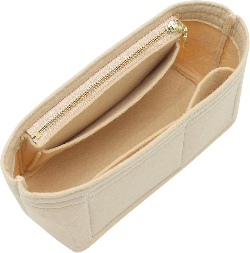 Doxo Purse Organizer Insert for Longchamp Mini/XS Handbags and Lv Neverfull BB (XS/BB,Beige) - Image 1
