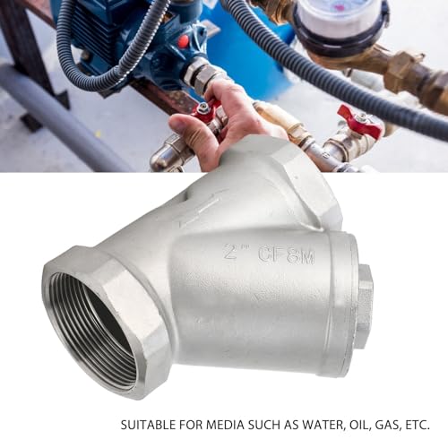 Yuecoom 2in Y Strainerindustrial plumbing Y strainers Valve Y Strainer DN50 Stainless Steel Y Type Strainer Filter Accessory for Water Oil Gas - Image 3