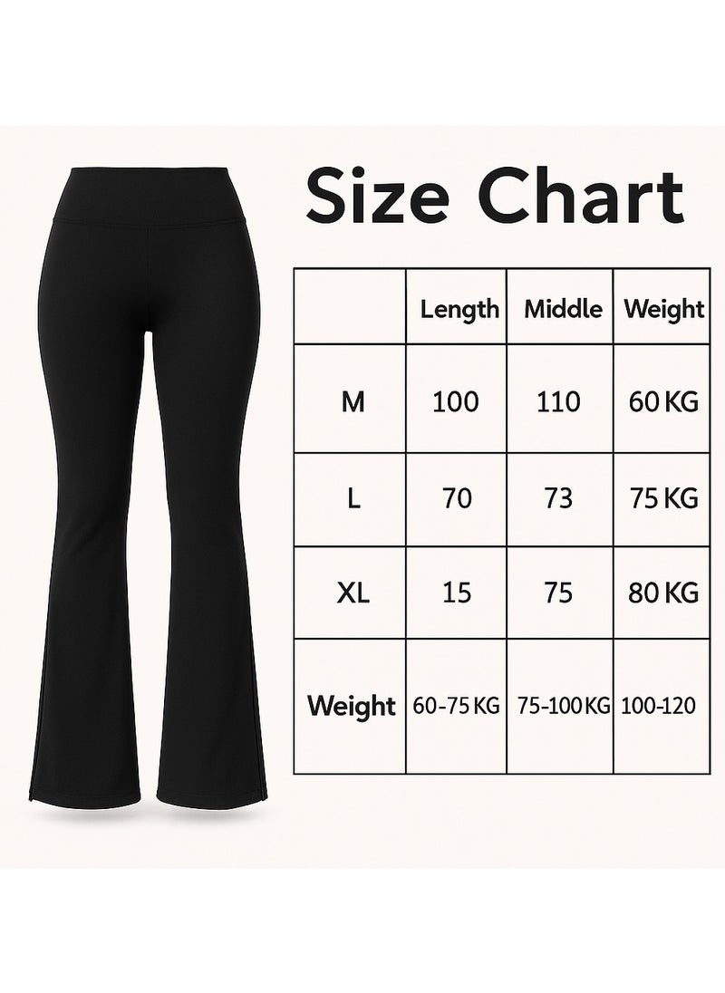 Soft Steps High waist Sportswear Leggings Pants Wide Leg Black Size L  - Image 3
