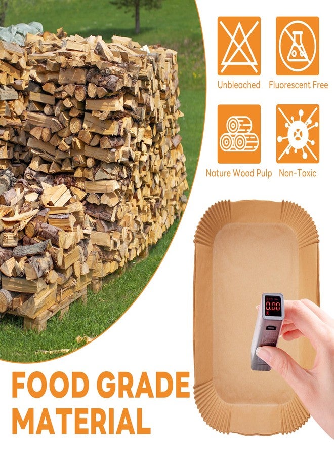 Fondpen Air Fryer Disposable Paper Liners for Ninja Dual Airfryer, Non-Stick Parchment Paper Rectangular, Air Fryer Accessories, Oil Proof, Water Proof, Paper Liner for Microwave Oven (100PCS, 8.6in x 5.5in） - Image 2
