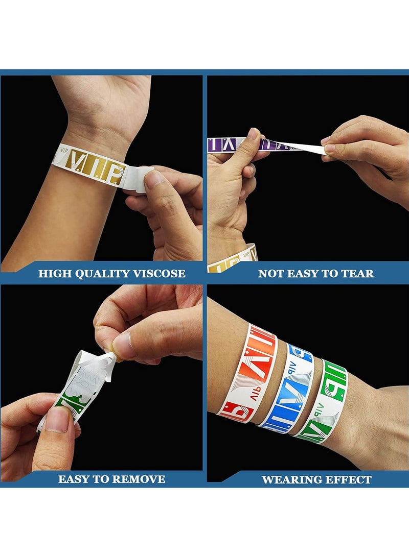VIP Paper Wristbands for Events, 600 Pack Neon Colored Wrist Bands Waterproof Hand Bands, Lightweight Event Adhesive Wristbands for Party Club Events, (Mixed Color) - Image 4