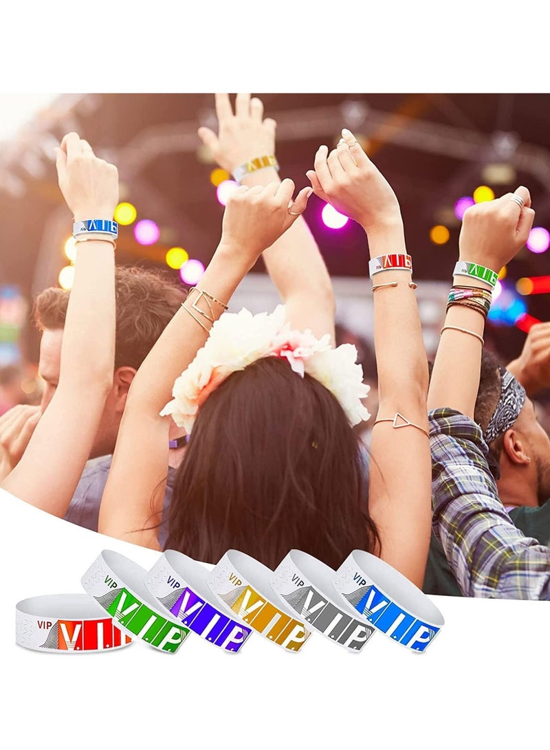 VIP Paper Wristbands for Events, 600 Pack Neon Colored Wrist Bands Waterproof Hand Bands, Lightweight Event Adhesive Wristbands for Party Club Events, (Mixed Color) - Image 3