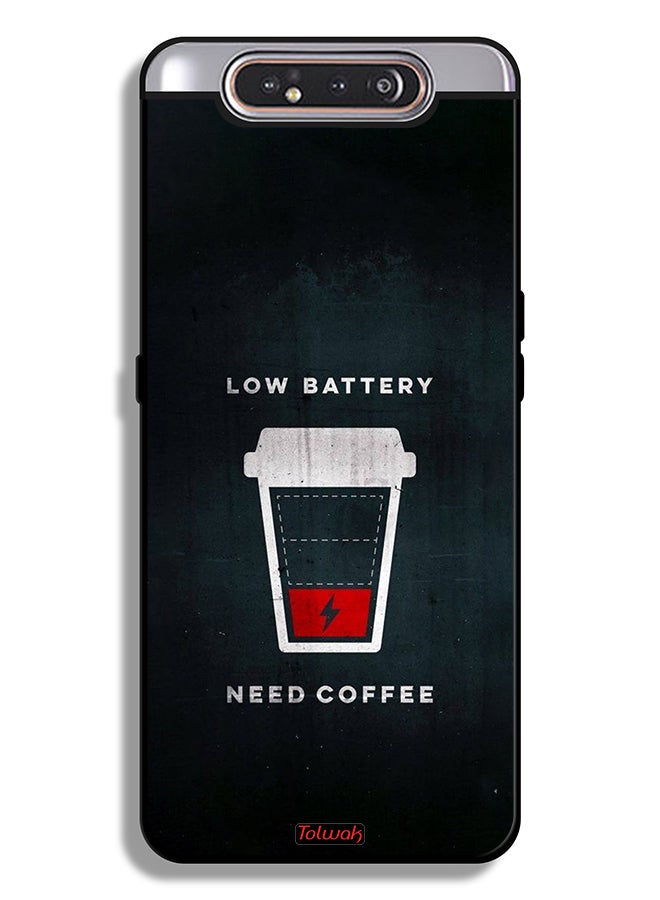 Tolwak Samsung Galaxy A80 Protective Case Cover Low Battery Need Coffee - Image 1