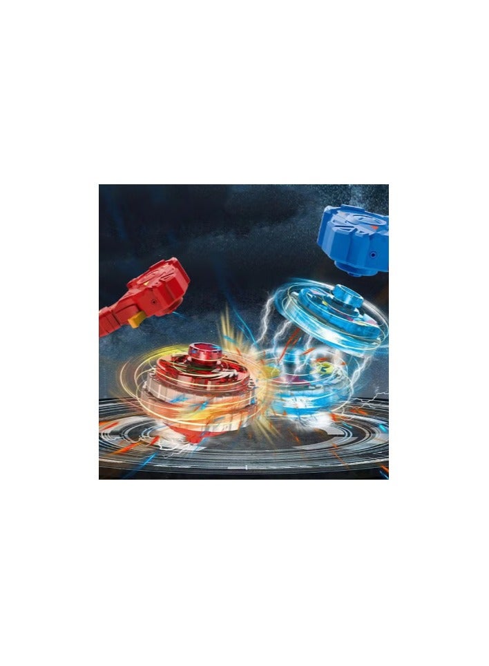 2 Pcs Gyro Battling Top Burst Blade Gyro Toy Battle Launcher with Custom Launcher Handle (Red and Blue) - Image 3