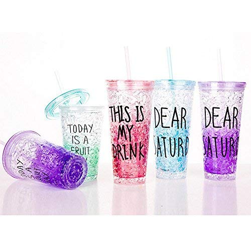 Whitecloud TRANSFORMING HOMES® Acrylic Frosty Mason Jar Freezing Gel Ice Cup with Straw and Lid for Juice, Soft Drinks, Water Capacity 650 ml (Green) - Image 3