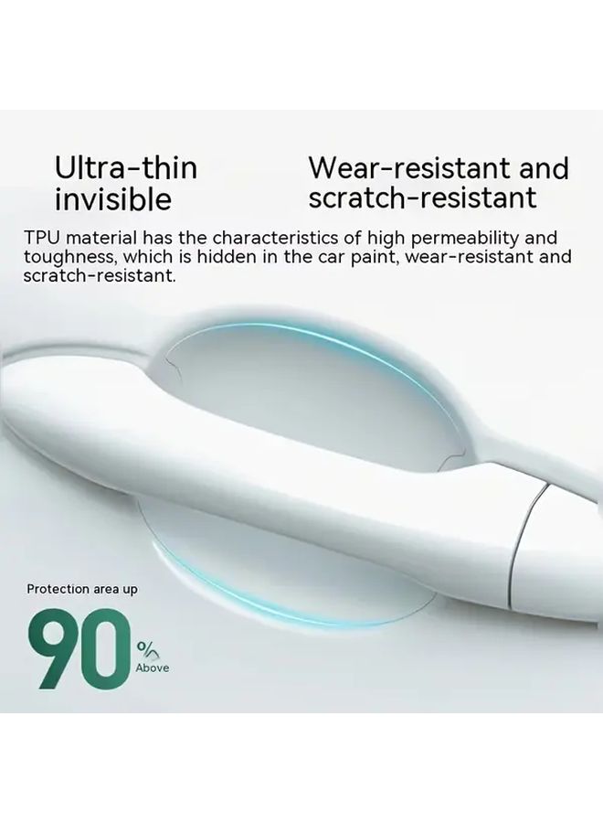 4 Pcs Car Door Handle Protective Film Scratch Resistant Durable Waterproof - Image 4