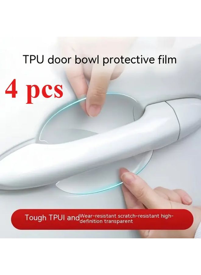 4 Pcs Car Door Handle Protective Film Scratch Resistant Durable Waterproof - Image 1