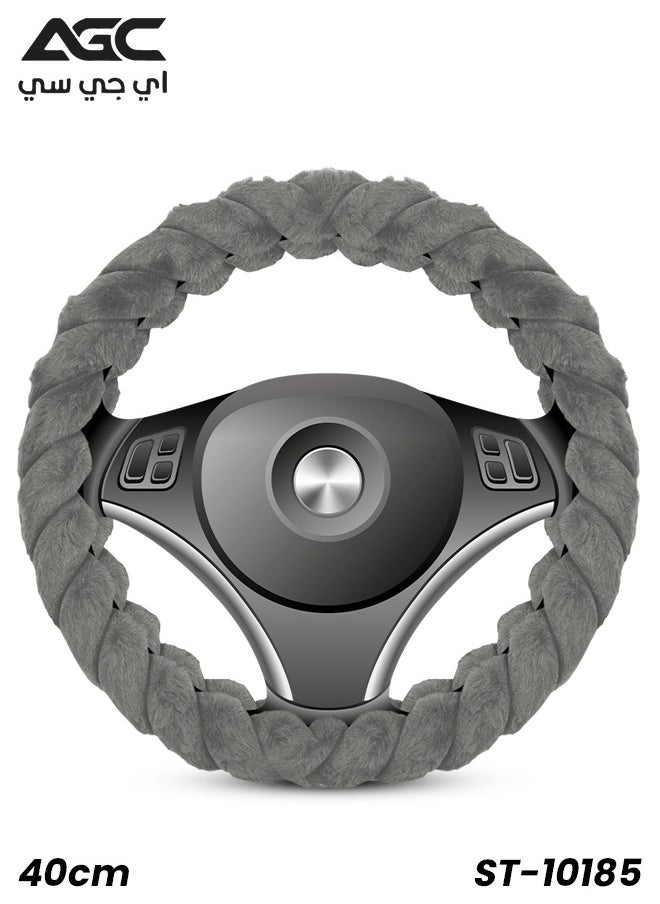Agc - AGC Grey Premium Large Steering Wheel Cover – 40cm, Soft and Anti-Slip ST-10185 - Image 1
