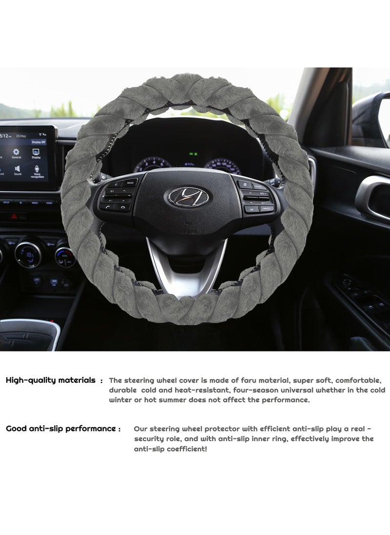 Agc - AGC Grey Premium Large Steering Wheel Cover – 40cm, Soft and Anti-Slip ST-10185 - Image 1