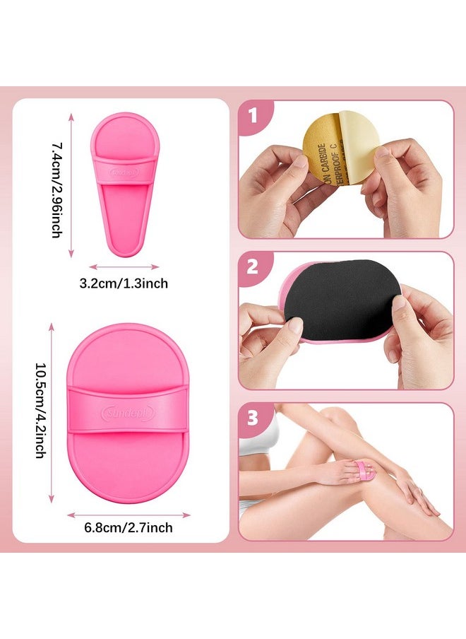 Chumia 102 Pieces Hair Removal Pad Sets Smooth Away Hair Removal Kit 2 Sizes Smooth Legs Skin Pad And 100 Pieces Exfoliation Fine Sandpaper Lip Facial Hair Removal Pad For Women Girls (Black Sandpaper)  - Image 2