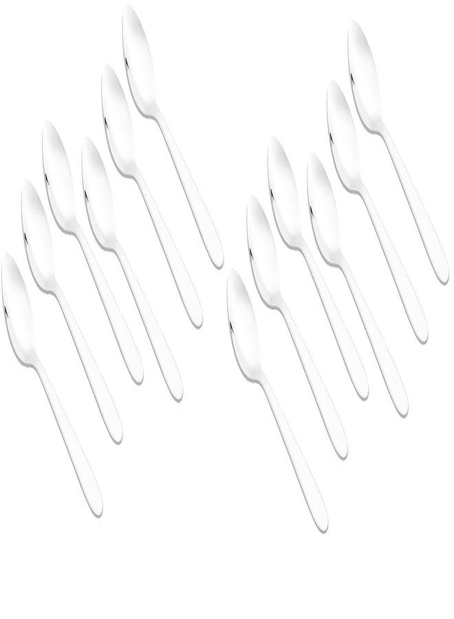 easy root Stainless Steel Dessert Spoons Set-18 cm Length Steel Color, Dishwasher Safe-1.4mmThickness (12) - Image 1