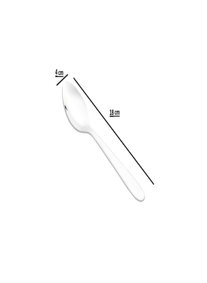 easy root Stainless Steel Dessert Spoons Set-18 cm Length Steel Color, Dishwasher Safe-1.4mmThickness (12) - Image 3