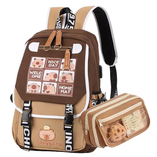 Lushandy Capybara Backpack, Cute Capibara Backpacks Kawaii Kapibara Stuff Large Cartoon Capybara Bag Ita Bag - Image 1