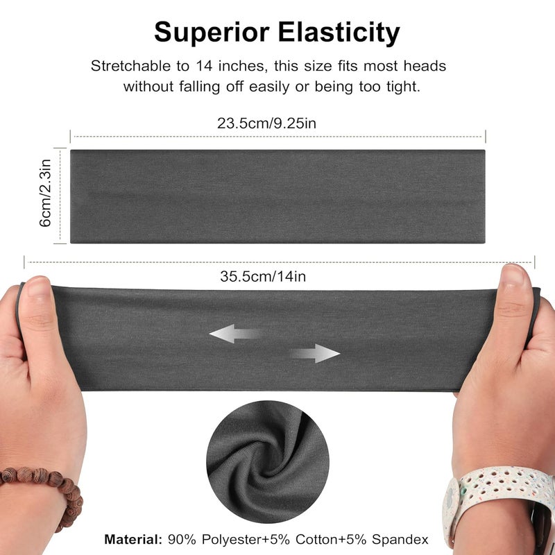 Ztomine Store Headbands for Women, 8pcs Stretchy Non Slip Soft Cotton Cloth Hair Bands for Sports, Workout, Yoga and Running - Image 3